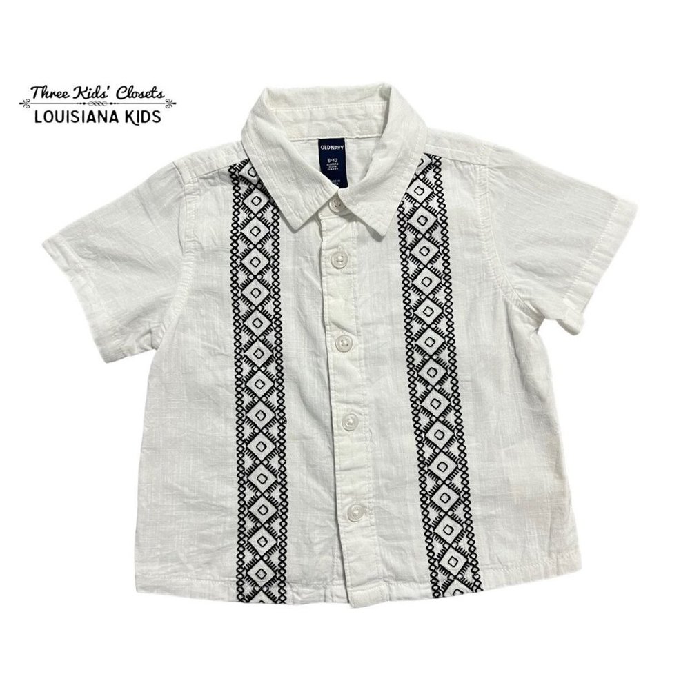 Old Navy 6-12m Embroidered Button Down Shirt